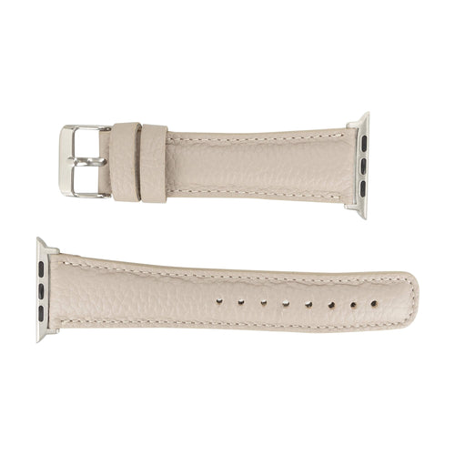 Jackson Leather Bands for Apple Watch 9, Ultra 2 & SE in rich brown genuine leather with stainless steel clasps for a stylish, comfortable fit.