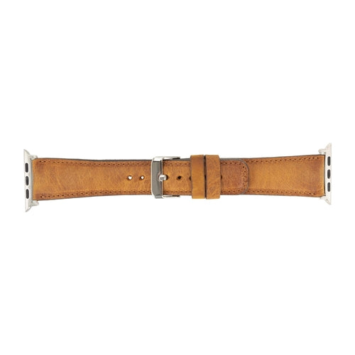 Jackson Leather Bands for Apple Watch 9, Ultra 2 & SE in rich brown genuine leather with stainless steel clasp