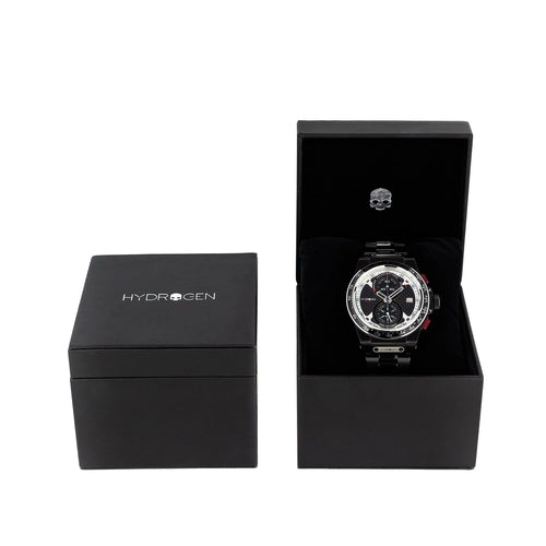 Otto Chrono All Black Bracelet with black stainless steel links, suitable for casual and formal occasions.