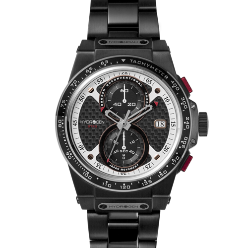 Otto Chrono All Black Bracelet with black stainless steel links and minimalist design for stylish everyday wear.