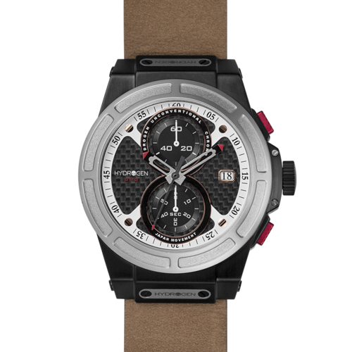 Otto Chrono Silver Black Nato watch with stainless steel case and black NATO strap, ideal for casual and formal occasions.