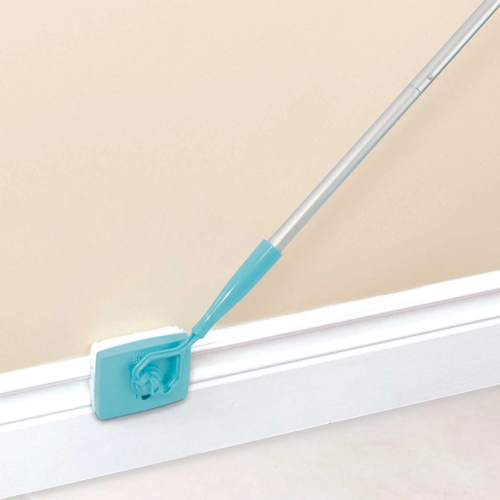 Baseboard Buddy Retractable Household Universal Cleaning Brush Mop with adjustable handle and soft bristle head for cleaning baseboards
