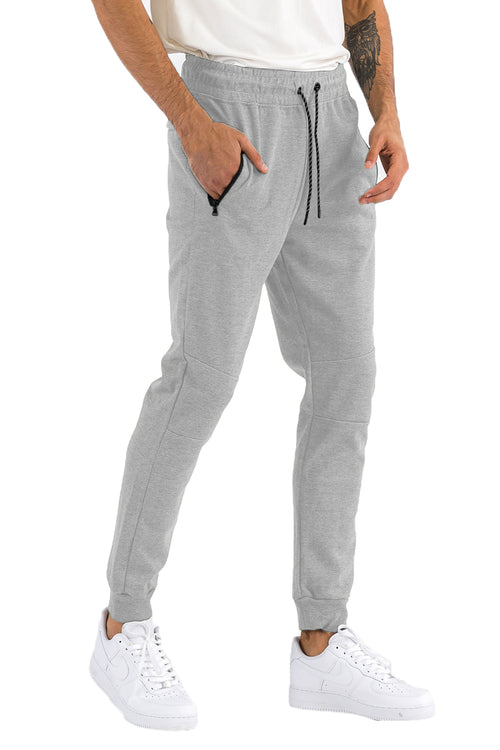Heathered cotton sweats J111 in soft gray with a relaxed fit and drawstring waistband, ideal for casual comfort.