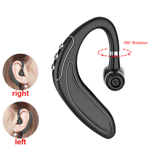 Long Standby Handsfree Wireless Bluetooth 5.0 Headset in black with ergonomic design for comfortable calls and music.