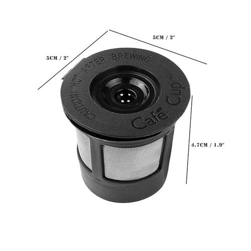3pcs Reusable Coffee Filter Pod with Spoon set in silver and black, made of stainless steel, for eco-friendly coffee brewing.