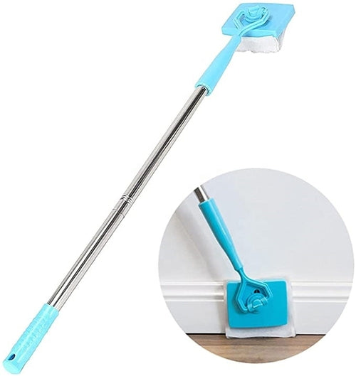 Baseboard Buddy Retractable Household Universal Cleaning Brush Mop with adjustable handle and durable plastic bristles for versatile cleaning.