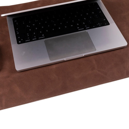 Rawlins Leather Desk Pads in brown, 36x19 and 14.6x31.5 inches, made of genuine leather for office surface protection
