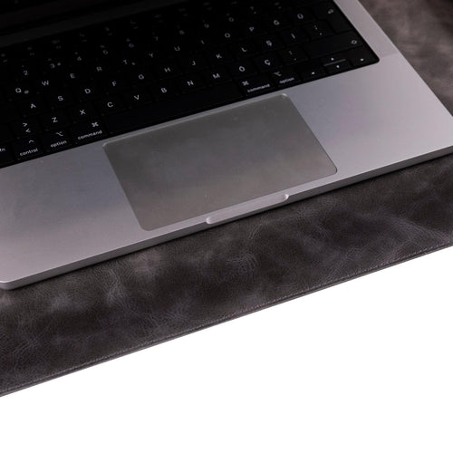 Rawlins Leather Desk Pads in black and brown, genuine leather, measuring 36x19 and 14.6x31.5 inches, for office surface protection