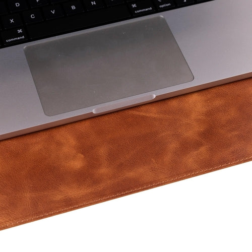 Rawlins Leather Desk Pads in brown, 36x19 and 14.6x31.5 inches, made of genuine leather for workspace protection and style.