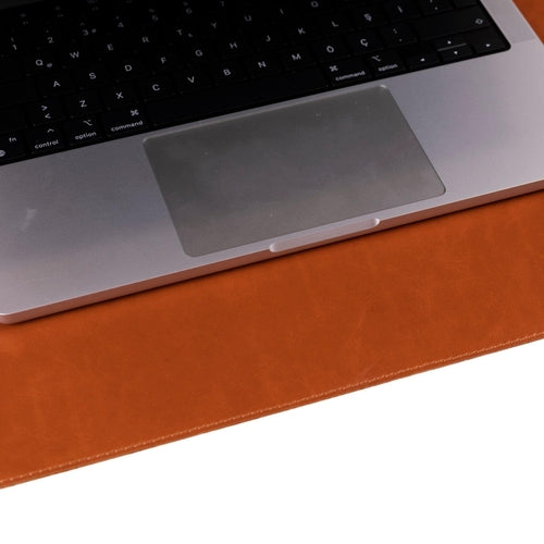 Rawlins Leather Desk Pads in brown, 36x19 and 14.6x31.5 inches, made of durable leather for workspace protection and style.