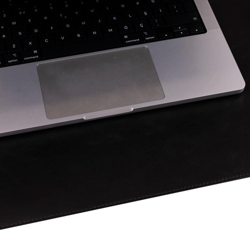 Rawlins Leather Desk Pads in brown, 36x19 and 14.6x31.5 inches, made of genuine leather for workspace protection and style.
