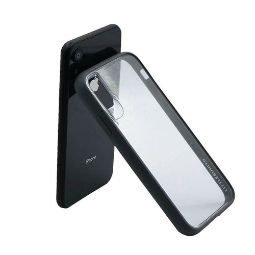 Strong Phone Case Series for iPhone XR in black silicone with reinforced corners for durability and enhanced protection.